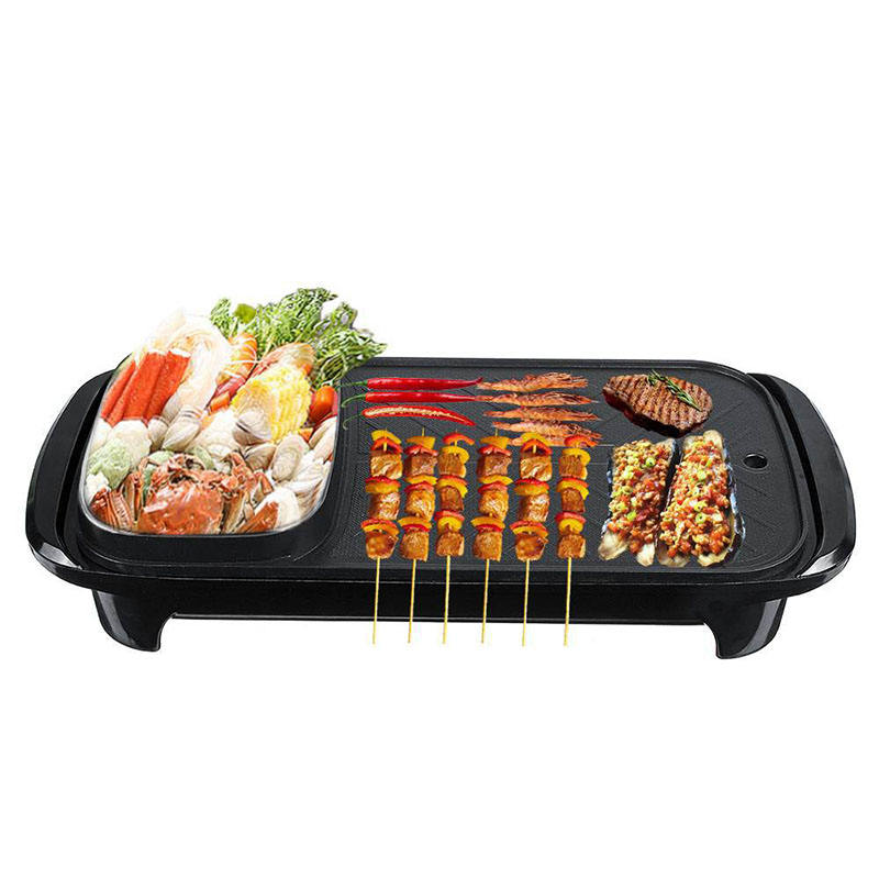 Electric Grill Smoking BBQ Pan with Hot Pot New Model Customized Home Smokeless