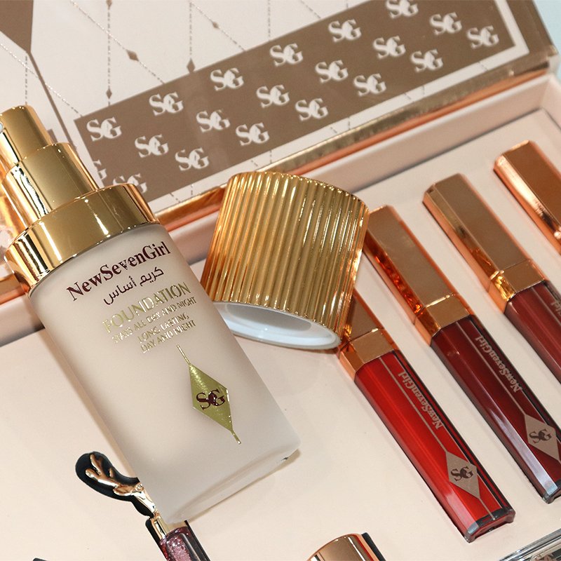 Waterproof Foundation Lipstick Eye Shadow Powder Blusher Full Set of Makeup Set - Image 2