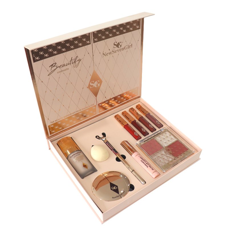 Waterproof Foundation Lipstick Eye Shadow Powder Blusher Full Set of Makeup Set