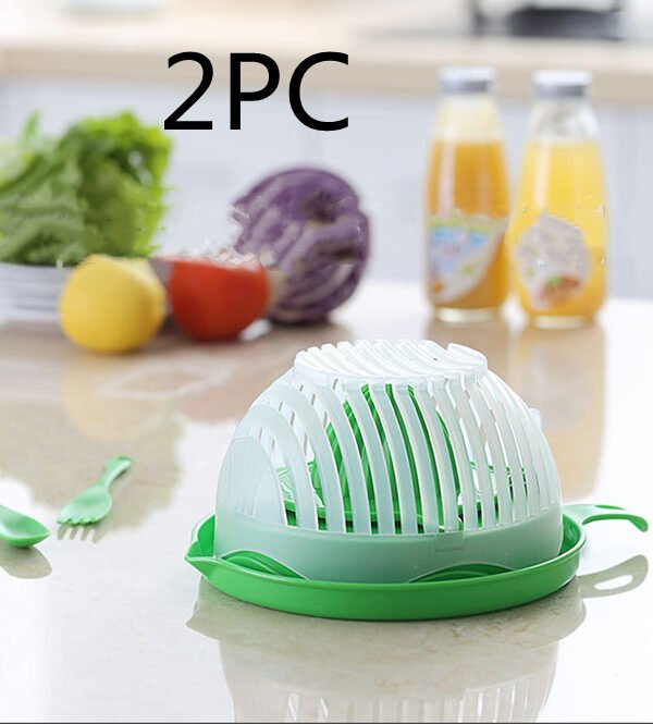 Creative Salad Cutter Fruit and Vegetable Cutter - Green 2pc