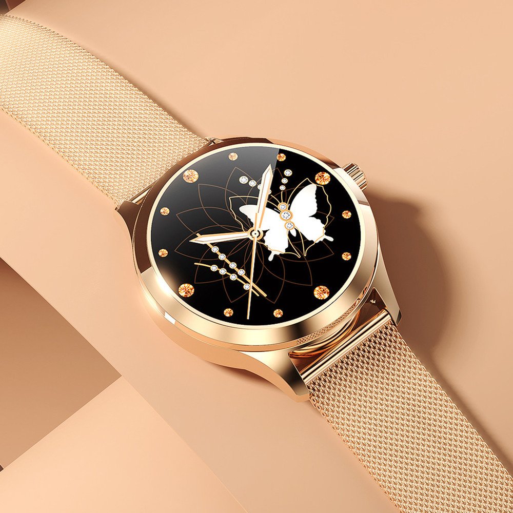 Women's Fashion Stainless Steel Smartwatch IP68 Waterproof