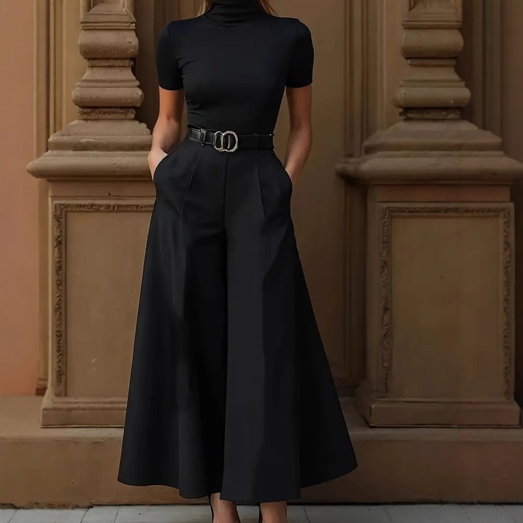 Cities Solid Color Wide-leg Pants No Belt - Image 4