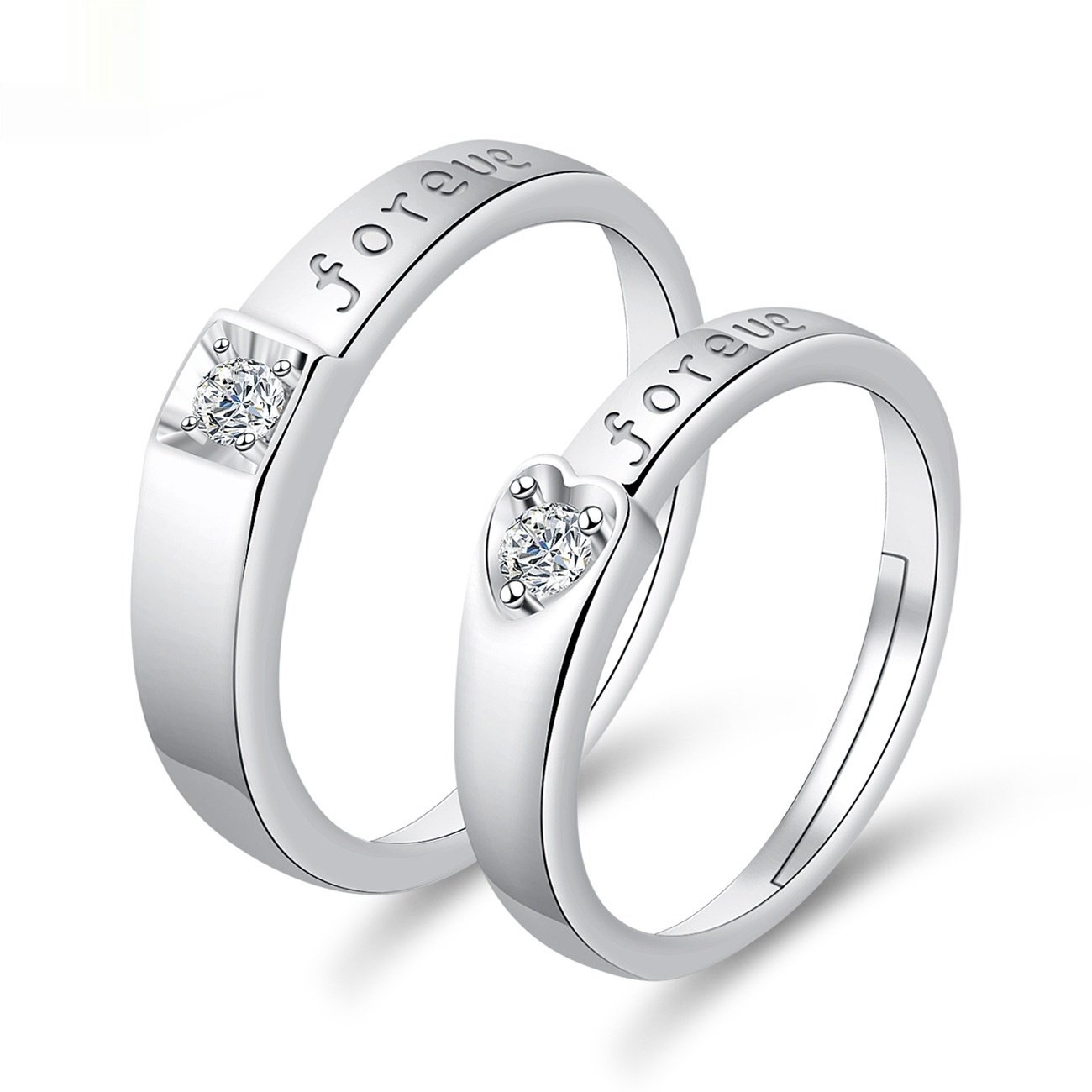 Moissanite Engagement Couple Couple Rings - Image 2