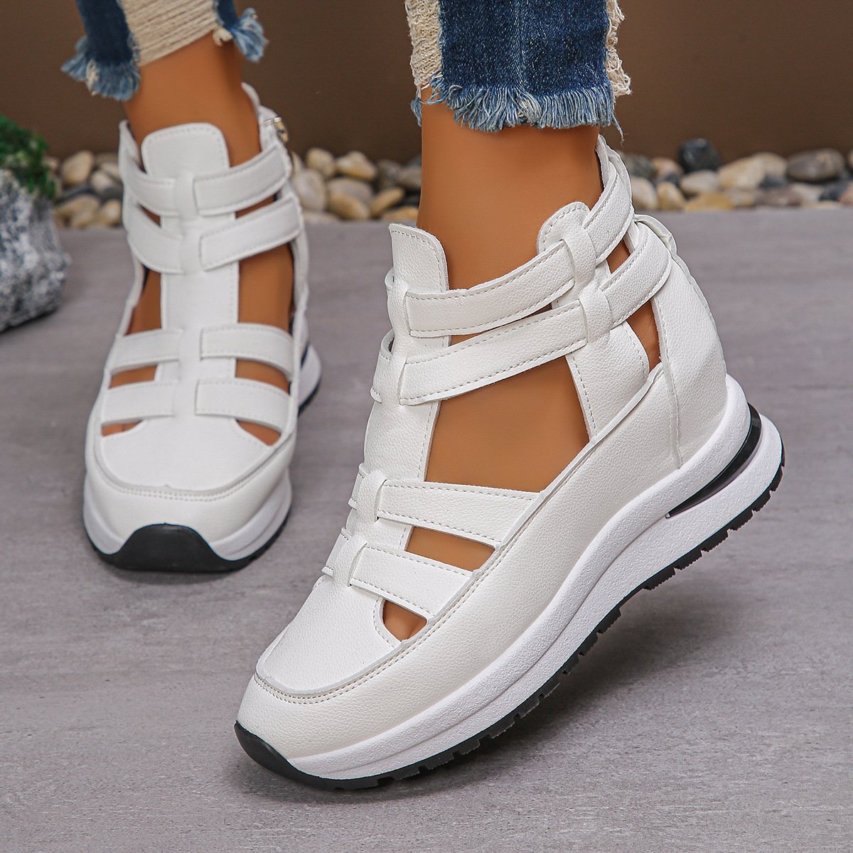 Women's Close-toed Hollow-out Sandals Summer Fashion Platform Shoes