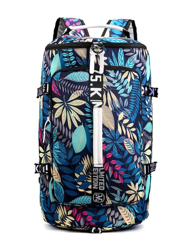 Waterproof Gym Fitness Bag Outdoor Travel Sport Excerise Fashion Casual Backpack - Blue Maple Leaf