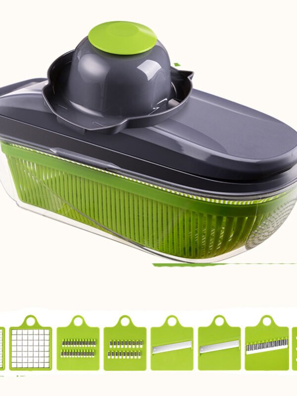 Multi-function Kitchen Vegetable Cutter - Green 8 blades