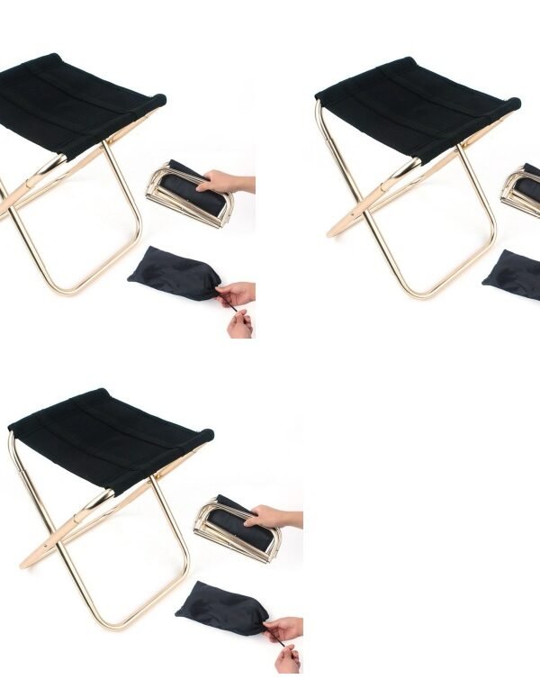 Outdoor folding chair - Black 3pc