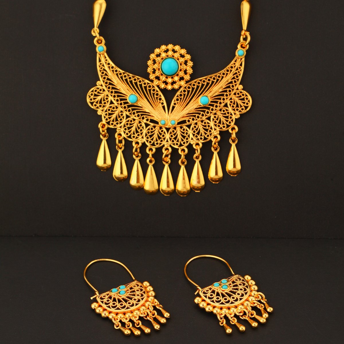 3pcs Fashionable And Personalized Water Droplet Tassel Copper Plated 18k Gold Women's Necklace And Earring Set, Suitable For Parties And Gifts, Daily Wear - Image 7