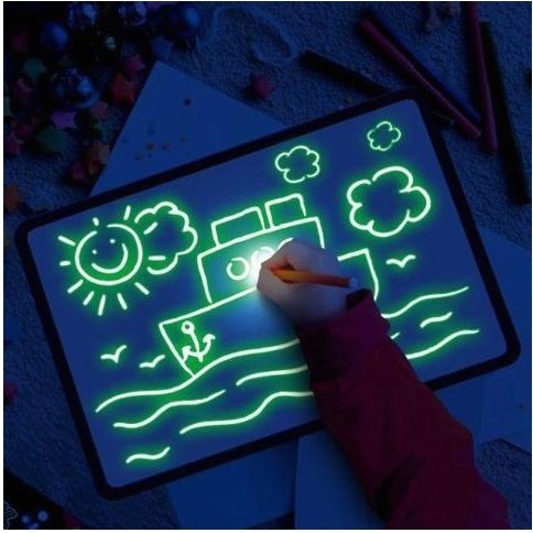 Educational Toy Drawing Pad 3D Magic 8 Light Effects Puzzle Board Sketchpad - Image 3