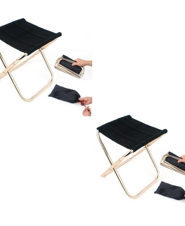 Outdoor folding chair - Black 2pc