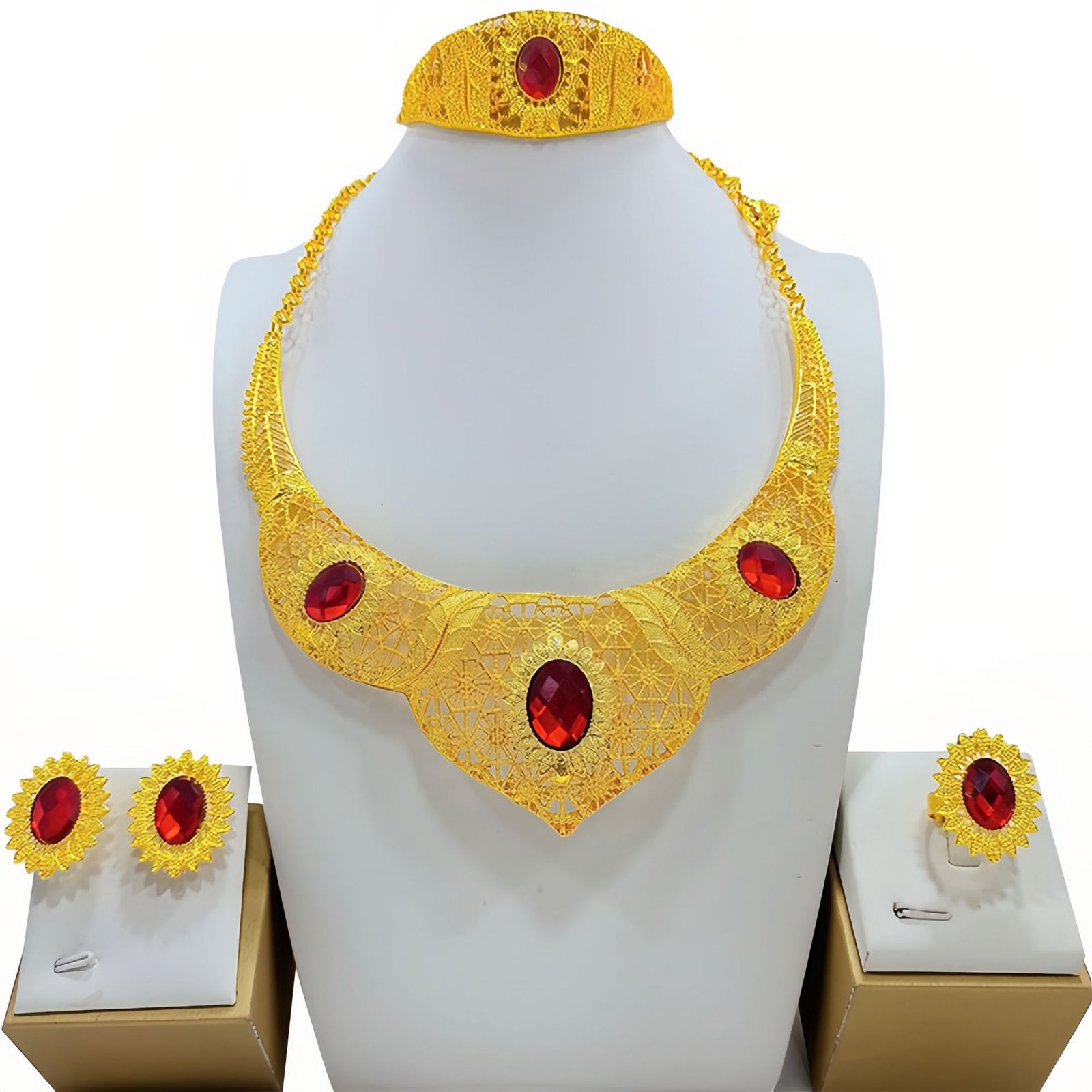 Women's Fashionable Golden New Jewelry Set Decorations - Image 3