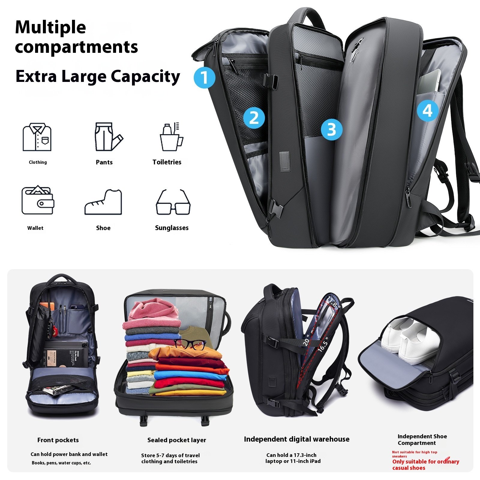 Men's  Vacuum Compression Backpack Multifunctional - Image 5