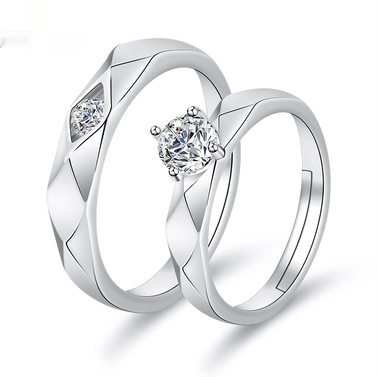 Moissanite Engagement Couple Couple Rings - Image 8