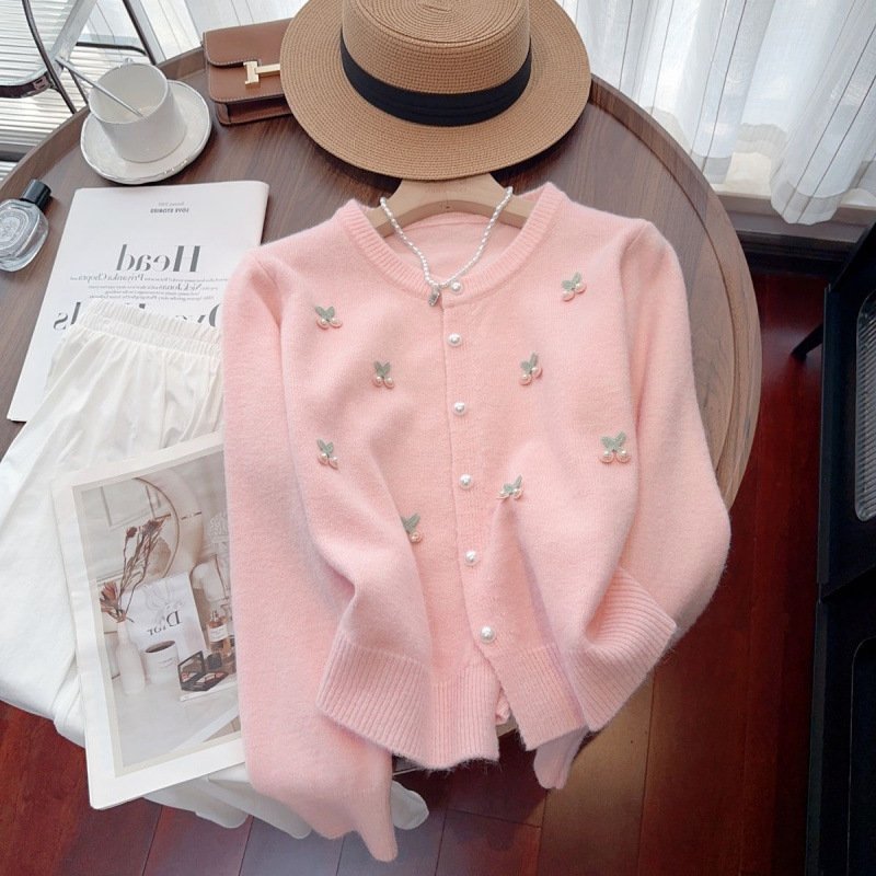 Sweet Gentle Soft Glutinous Round Neck All-matching Anti-aging Sweater Coat - Image 2