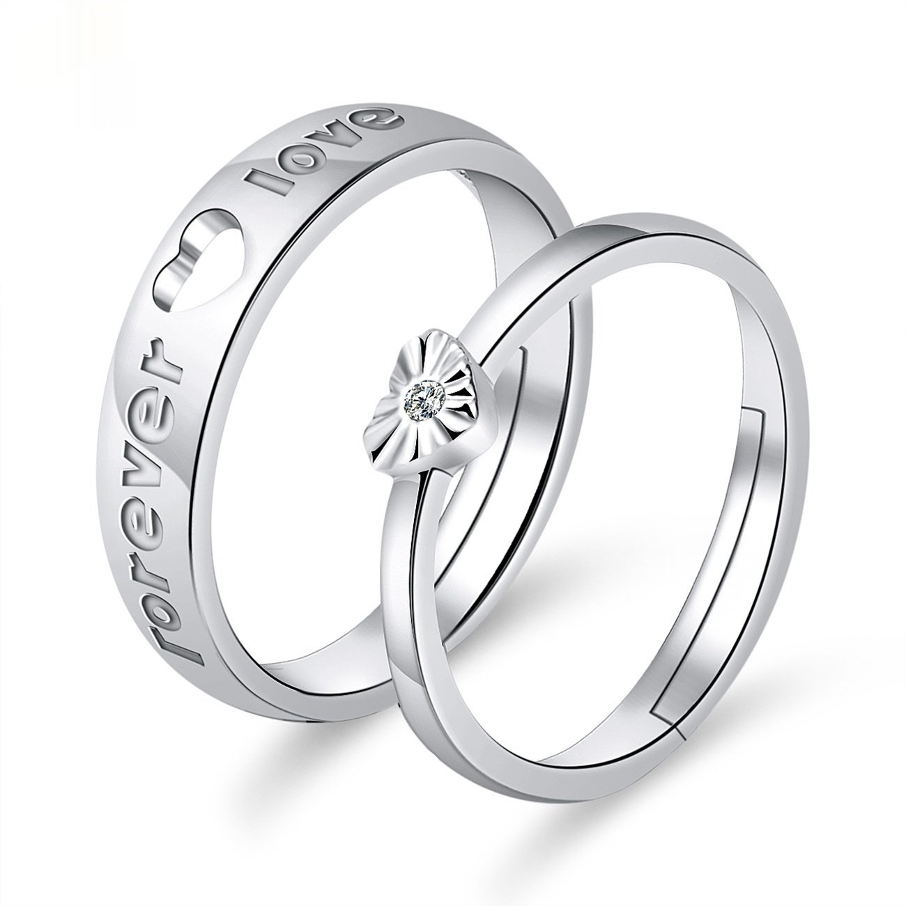 Moissanite Engagement Couple Couple Rings - Image 5