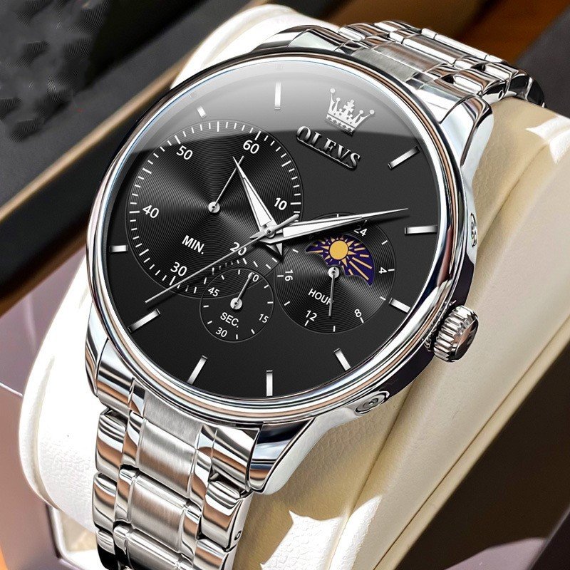 Multifunction Quartz Watch Men's Steel Belt Waterproof - Image 5