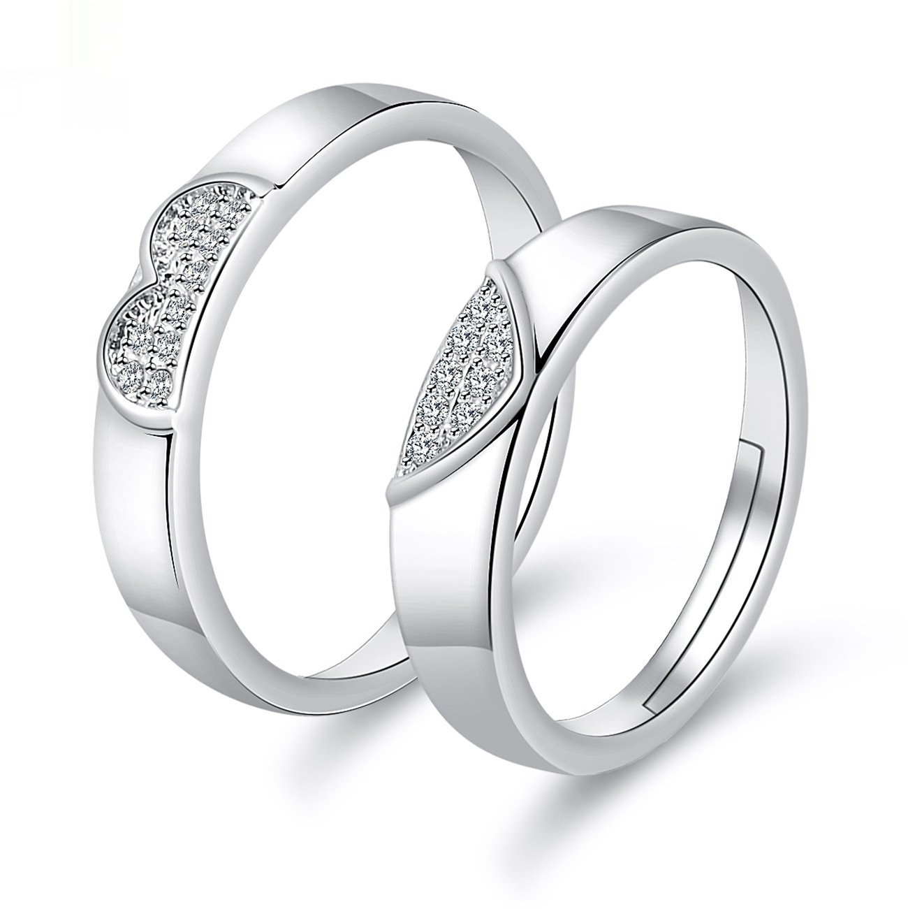 Moissanite Engagement Couple Couple Rings - Image 6