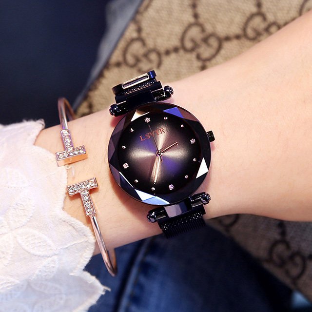 Rose Gold Women Watches Fashion Diamond Ladies Starry Sky Magnet Watch Waterproof Female Wristwatch - Image 8