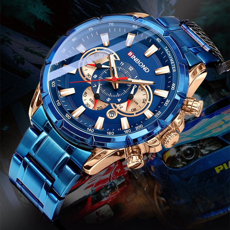 Tactical Motorcycle Waterproof Luminous Watch Timing Multi-Pointer - Image 3