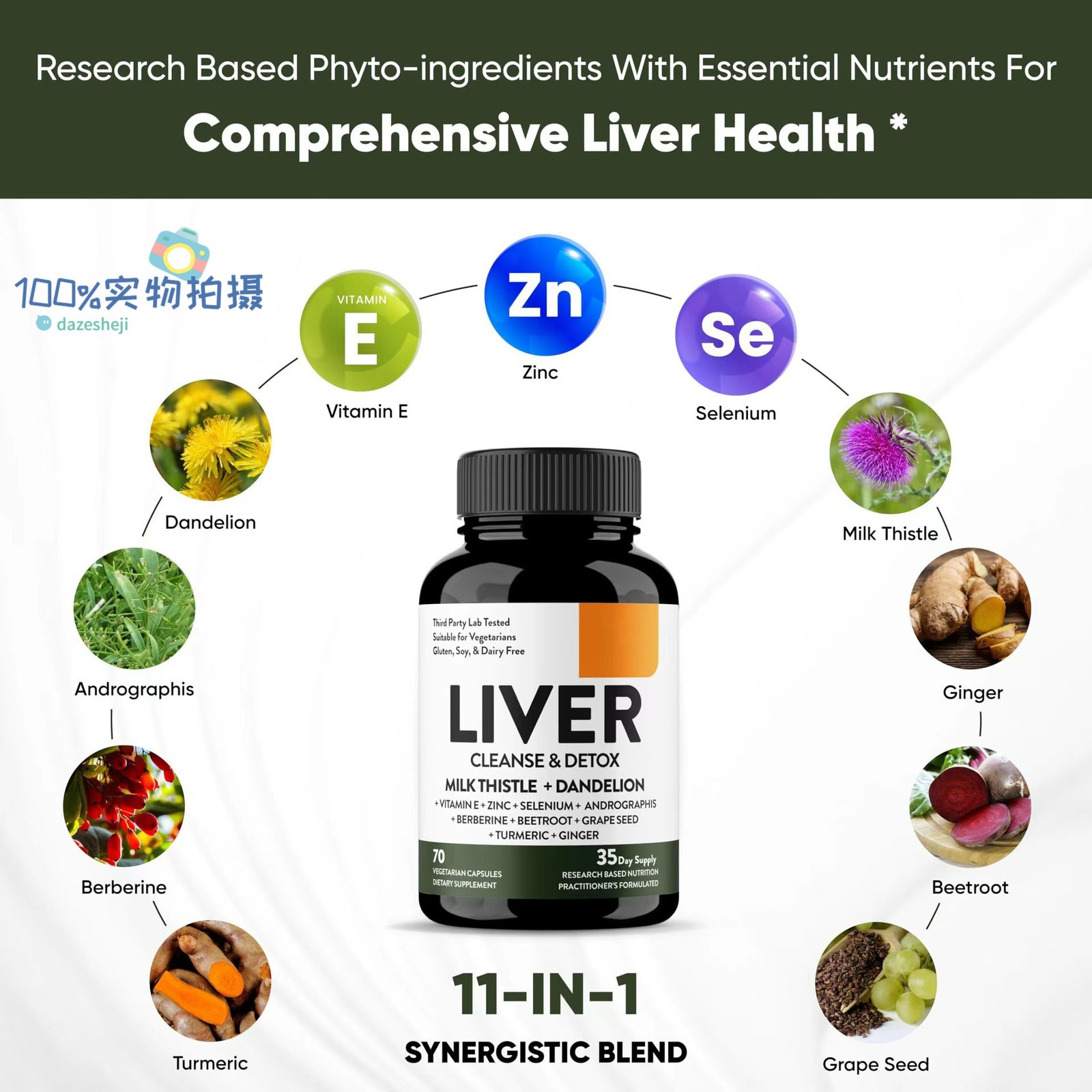 Liver Cleanse Detox & Repair Complex - Herbal Liver Support Supplement with Silymarin Milk Thistle Artichoke Extract Dandelion Root Organic Turmeric and Berberine - Milk Thistle Liver Detox Supplement