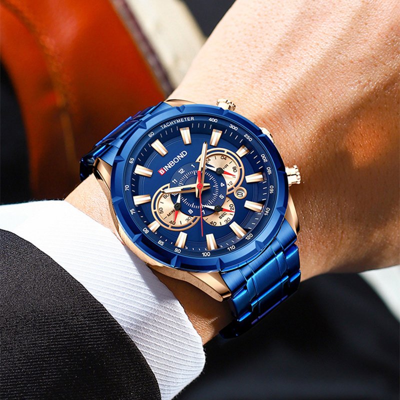 Tactical Motorcycle Waterproof Luminous Watch Timing Multi-Pointer - Image 2